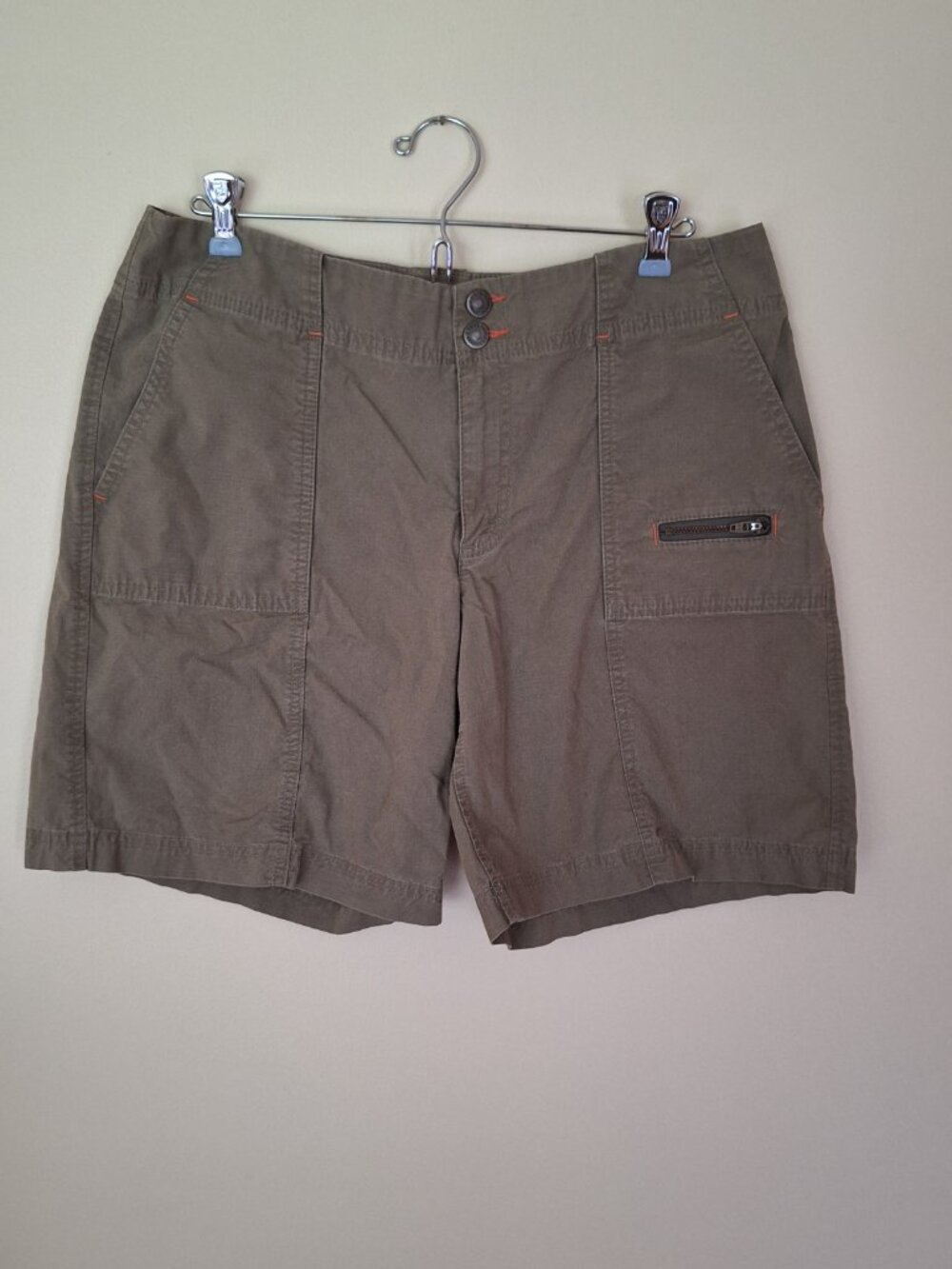 Eddie Bauer Mercer Fit Short Green Olive Cotton Spandex Women 10